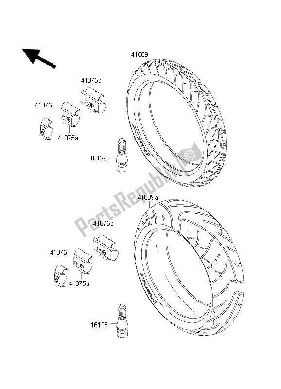 Tutte le parti per il Pneumatici del Kawasaki ZR 7S 750 2001