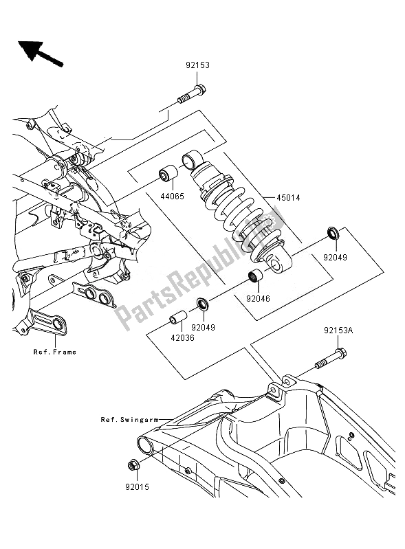 Tutte le parti per il Sospensione E Ammortizzatore del Kawasaki Versys 650 2007 Tutte le parti per il Sospensione E Ammortizzatore del Kawasaki Versys 650 2007