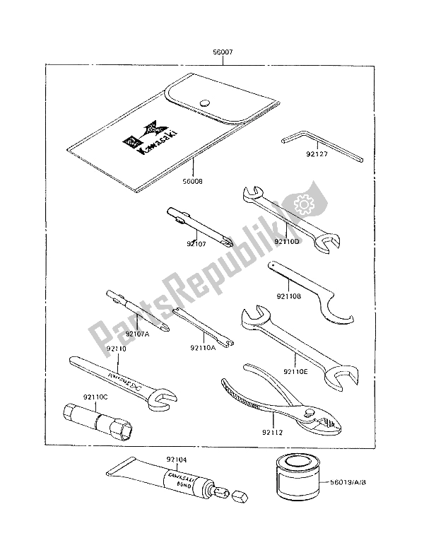 Tutte le parti per il Strumenti Proprietari del Kawasaki KLR 600 1991