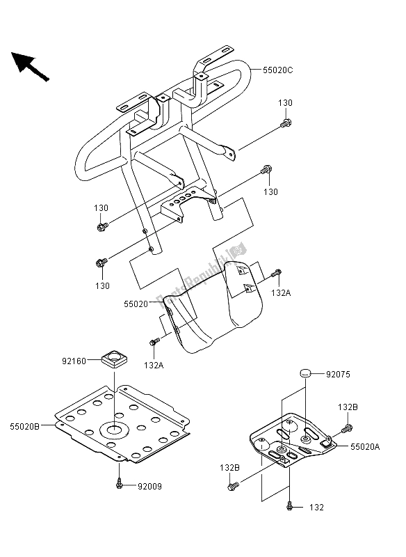 All parts for the Guard of the Kawasaki KVF 360 4X4 2012