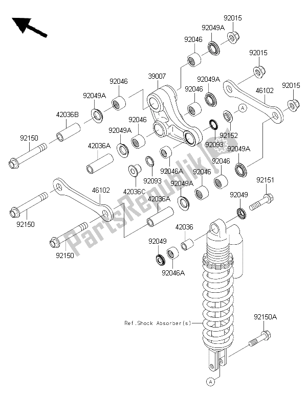 All parts for the Suspension of the Kawasaki KX 85 SW 2015