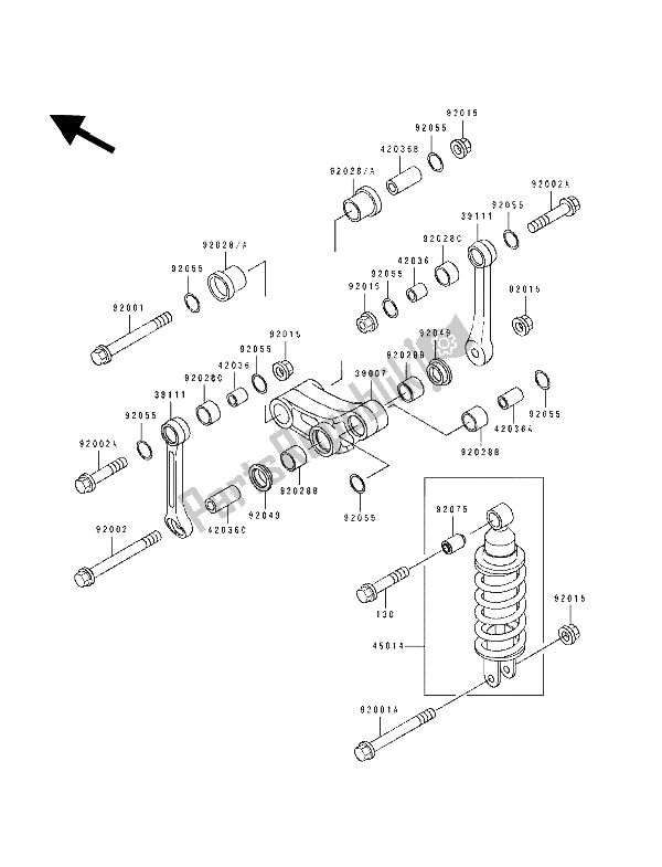 Toutes les pièces pour le Suspension Et Amortisseur du Kawasaki ZZ R 250 1994