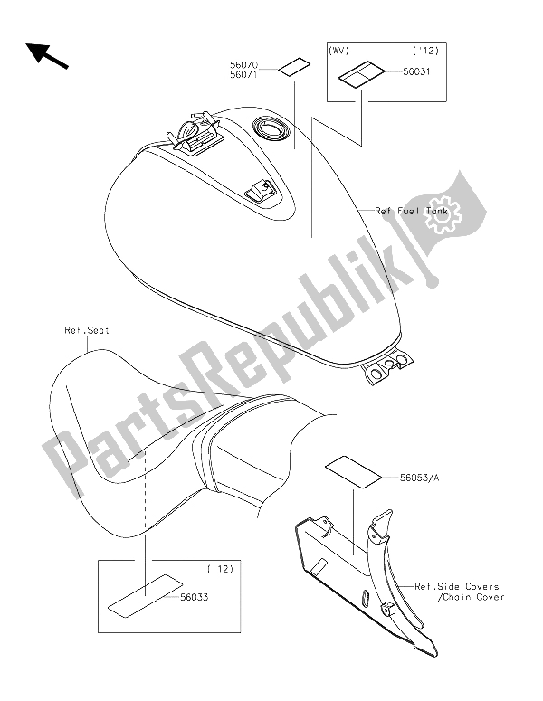 All parts for the Labels of the Kawasaki VN 900 Custom 2015