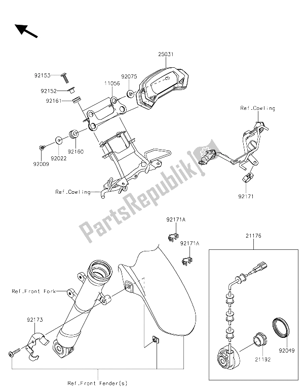 All parts for the Meter(s) of the Kawasaki Z 250 SL 2015