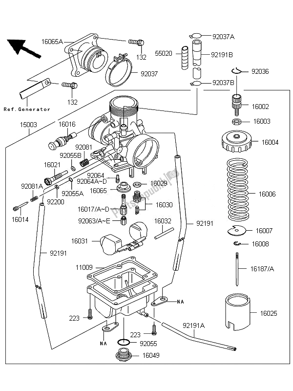 Toutes les pièces pour le Carburateur du Kawasaki KX 65 2010