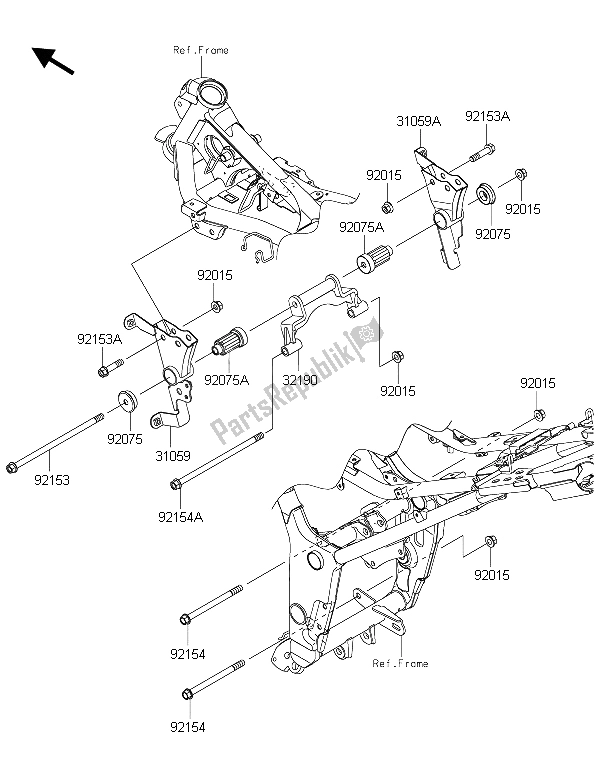 Todas las partes para Montaje Del Motor de Kawasaki Ninja 300 ABS 2015