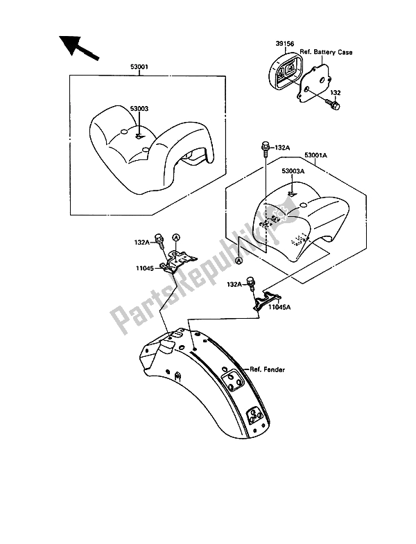 Todas las partes para Asiento de Kawasaki VN 15 1500 1990