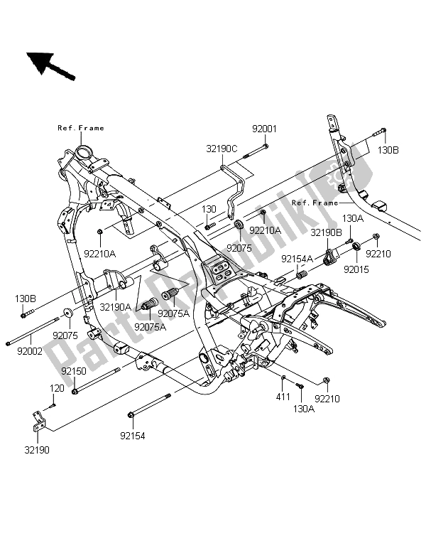 All parts for the Frame Fittings of the Kawasaki VN 1700 Voyager Custom ABS 2012