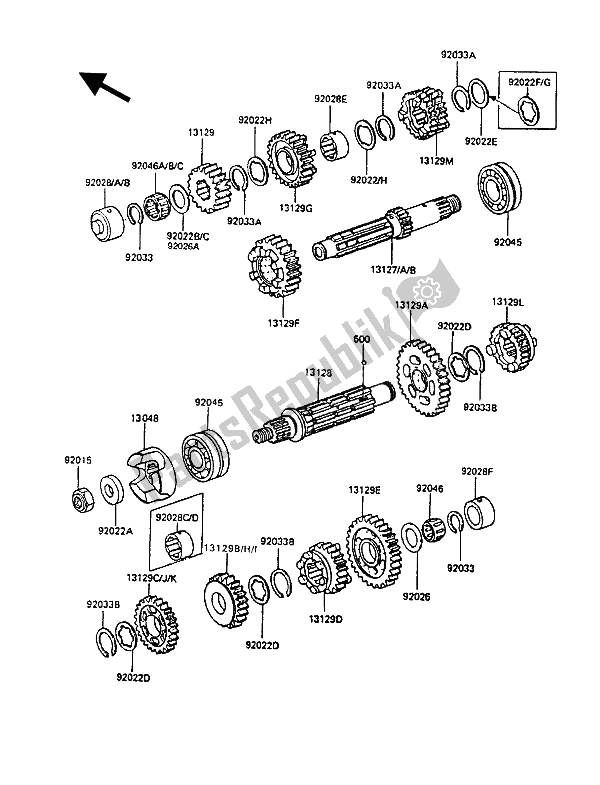 Tutte le parti per il Trasmissione del Kawasaki GT 550 1987