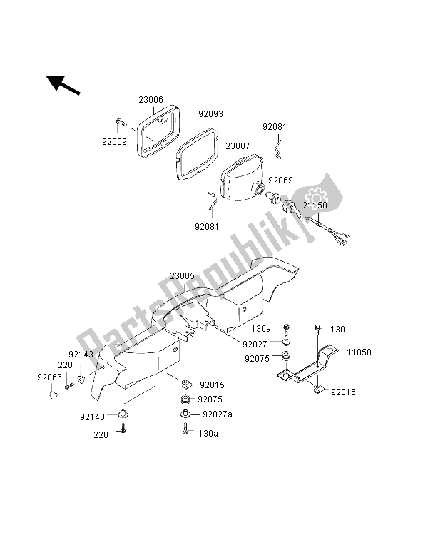 Tutte le parti per il Faro del Kawasaki KVF 300 Prairie 4X4 2002