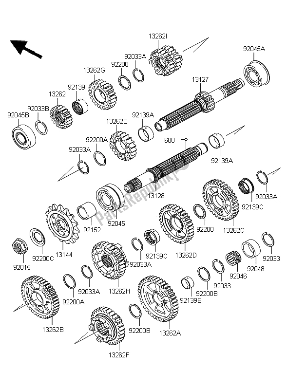 Tutte le parti per il Trasmissione del Kawasaki Ninja ZX 10R 1000 2009