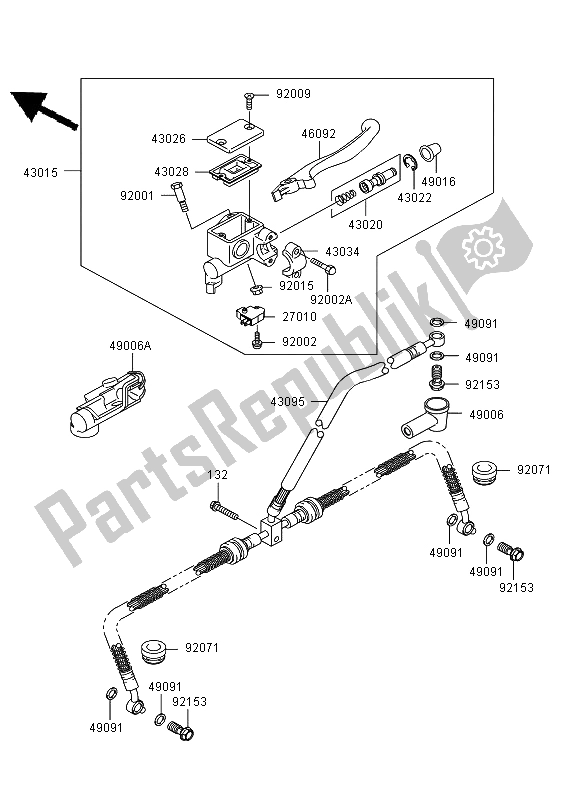 Tutte le parti per il Pompa Freno Anteriore del Kawasaki KVF 650 4X4 2006