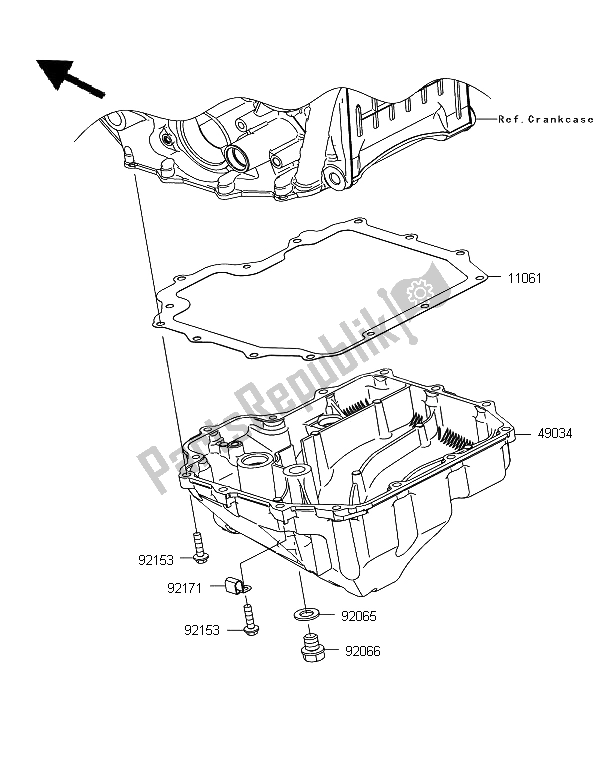 All parts for the Oil Pan of the Kawasaki Ninja ZX 10R ABS 1000 2012