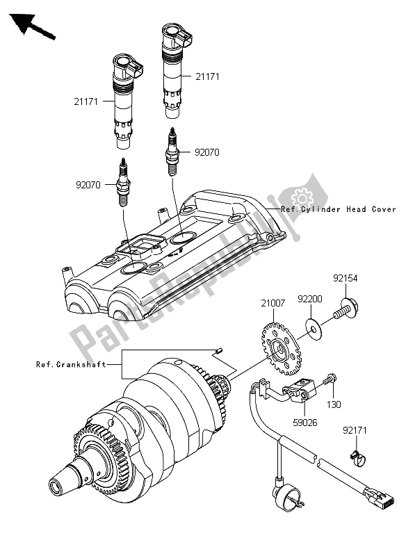 All parts for the Ignition System of the Kawasaki ER 6F 650 2012