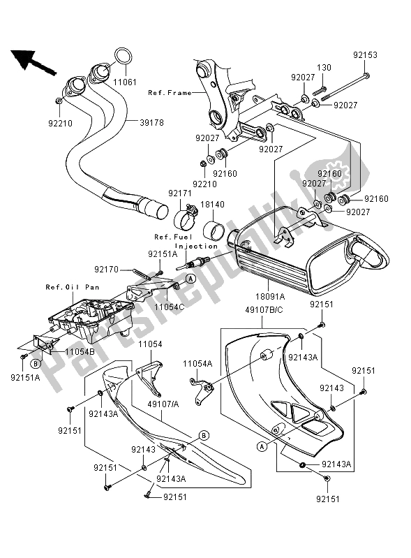 Todas las partes para Silenciador de Kawasaki Versys ABS 650 2009