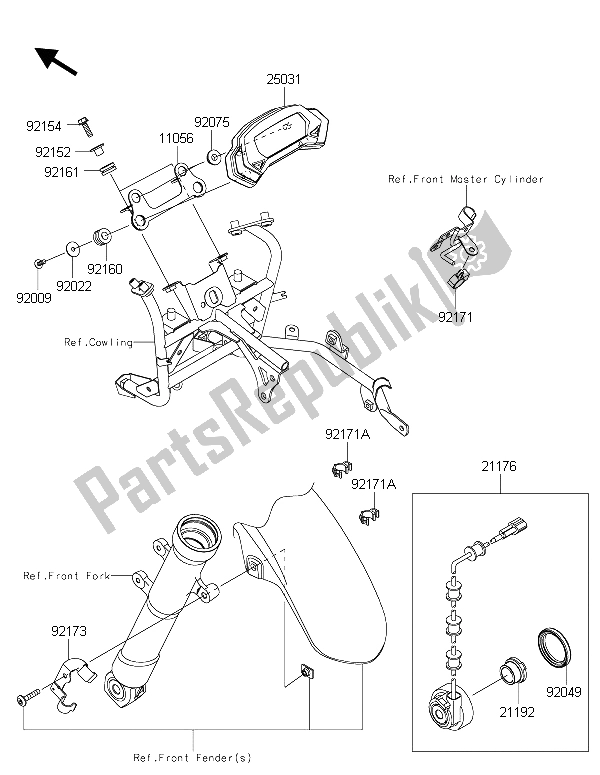 All parts for the Meter(s) of the Kawasaki Ninja 250 SL 2015