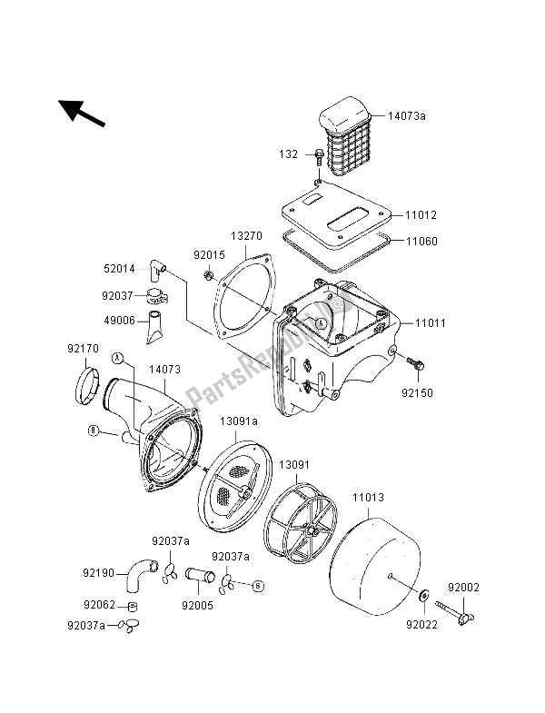 Toutes les pièces pour le Purificateur D'air du Kawasaki KLX 250R 1996