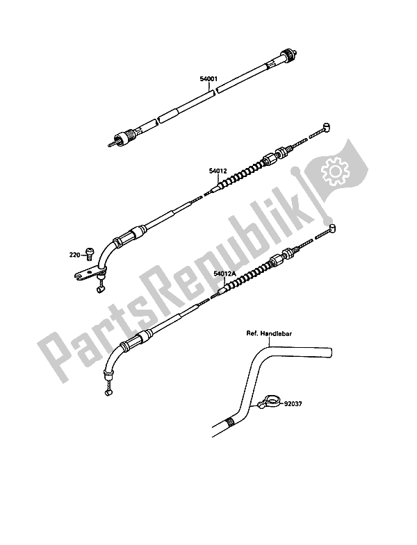 Alle onderdelen voor de Kabel van de Kawasaki VN 15 1500 1988