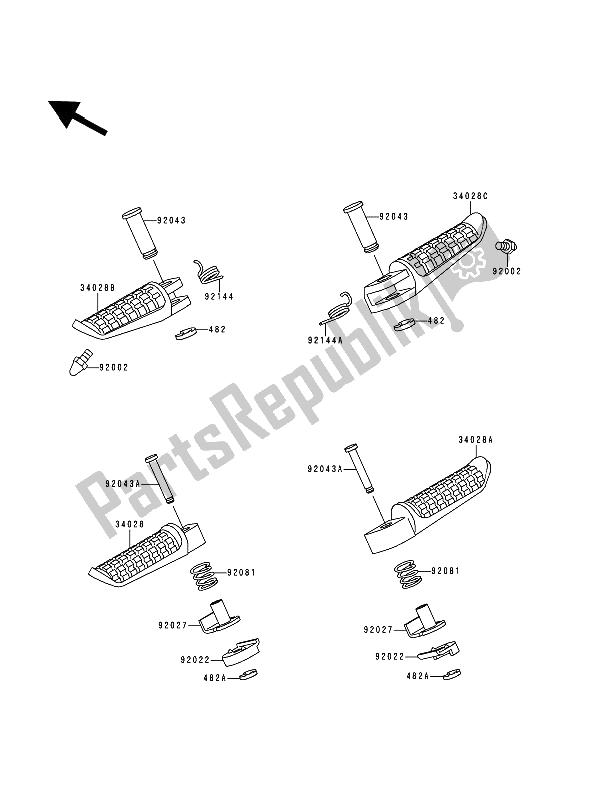 All parts for the Step of the Kawasaki Zephyr 750 1994