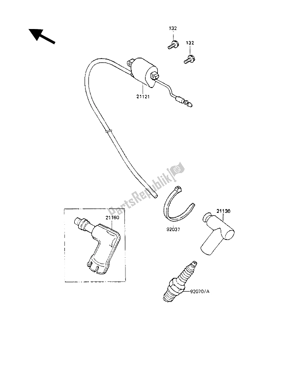 All parts for the Ignition System of the Kawasaki KX 80 1990