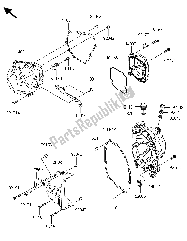 Todas las partes para Cubierta (s) Del Motor de Kawasaki Z 800 ABS BDS 2013