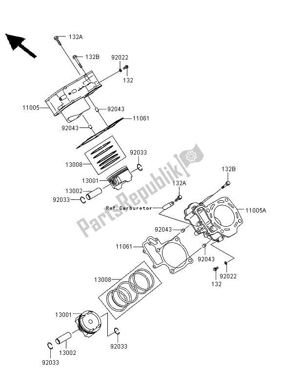 Wszystkie części do Cylinder I T? Ok (y) Kawasaki KVF 650 4X4 2013