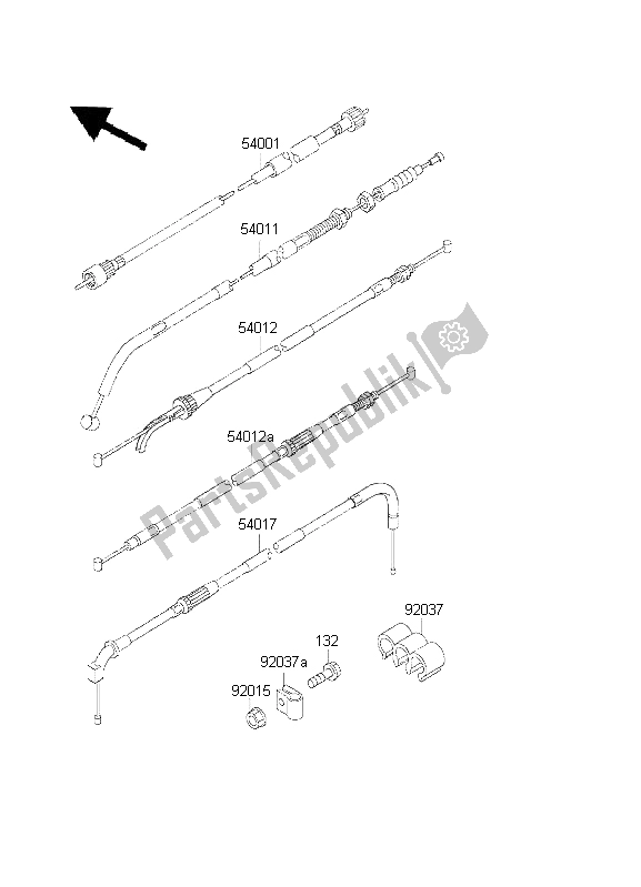 Tutte le parti per il Cavi del Kawasaki KLE 500 2001