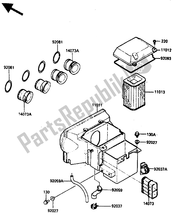 Toutes les pièces pour le Filtre à Air du Kawasaki GPZ 600R 1986