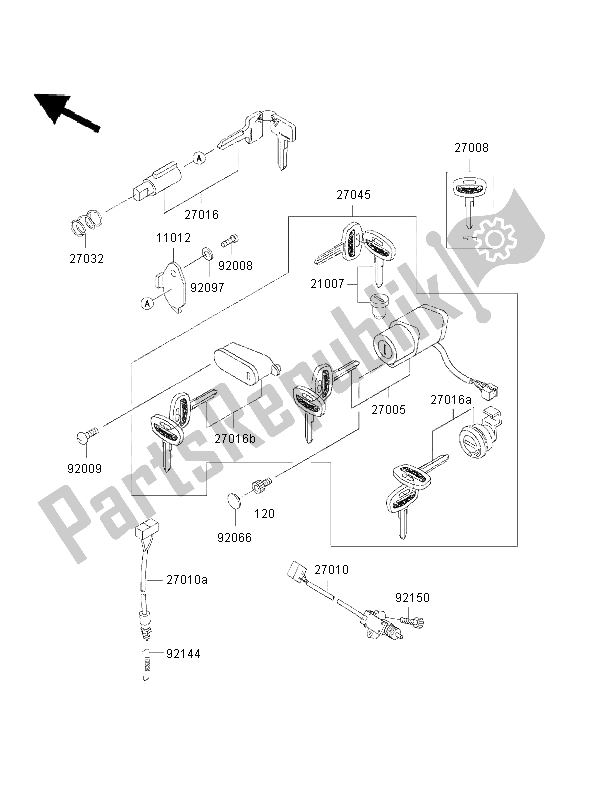Todas as partes de Chave De Ignição do Kawasaki VN 800 Classic 2002
