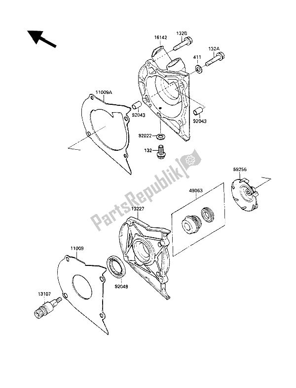 Toutes les pièces pour le Pompe à Eau du Kawasaki GPZ 500S 1989