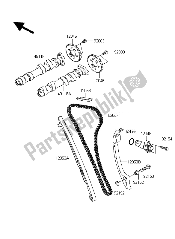 Alle onderdelen voor de Spanner van de Kawasaki ER 6F 650 2010