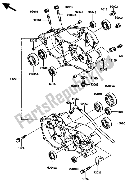 Tutte le parti per il Carter del Kawasaki KX 80 1987