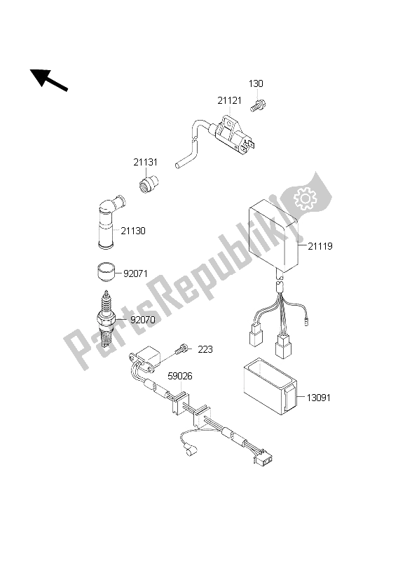 Todas as partes de Sistema De Ignição do Kawasaki KLR 650C 2004