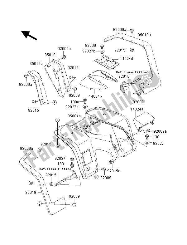 Todas las partes para Guardabarros Delantero de Kawasaki KLF 300 2000