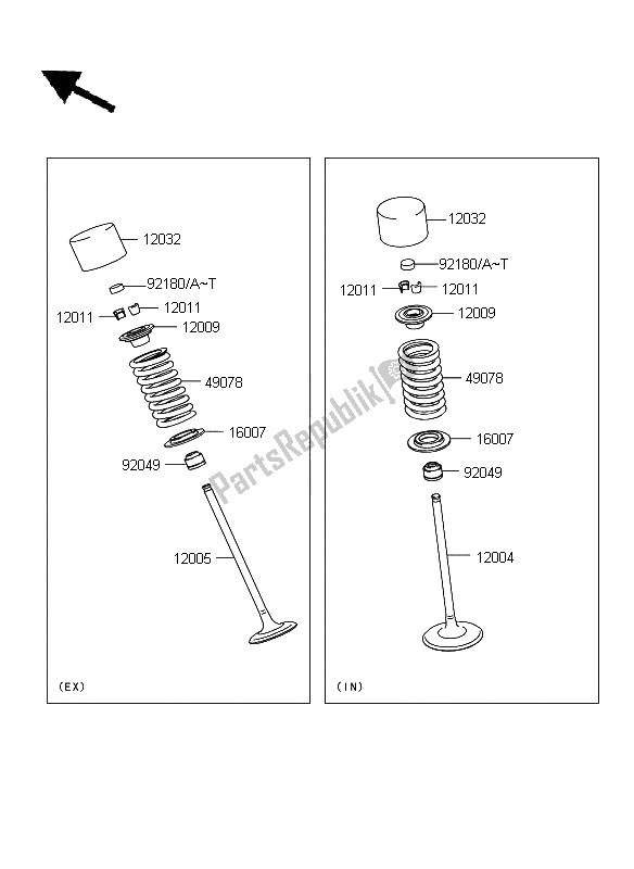 All parts for the Valve(s) of the Kawasaki ER 6F 650 2009