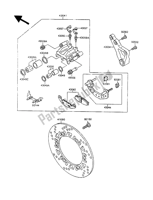 Todas las partes para Freno Trasero de Kawasaki GPX 600R 1994