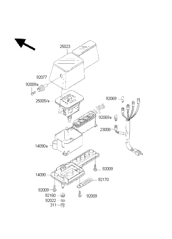 All parts for the Meter of the Kawasaki KLR 650 2001