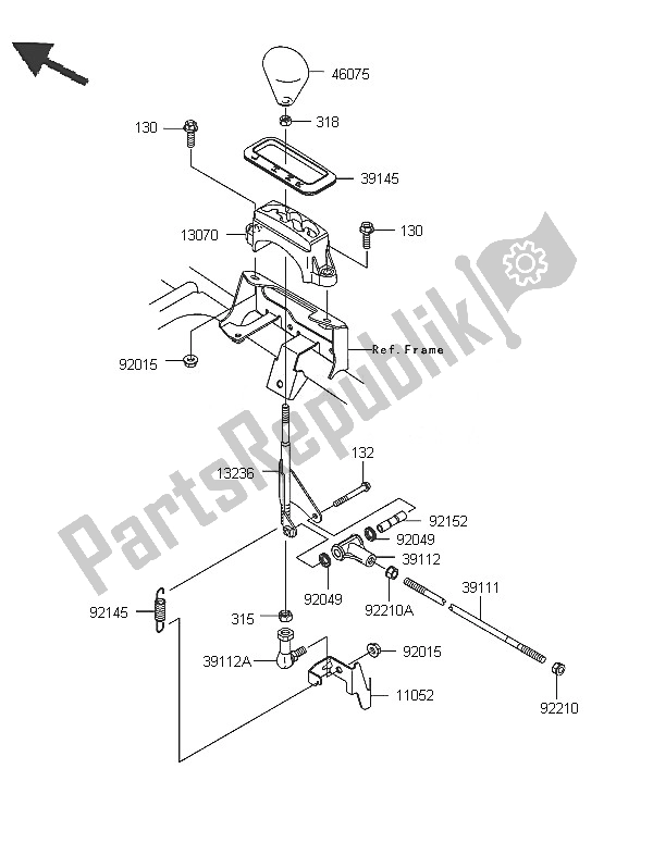 All parts for the Control of the Kawasaki KVF 650 4X4 2005