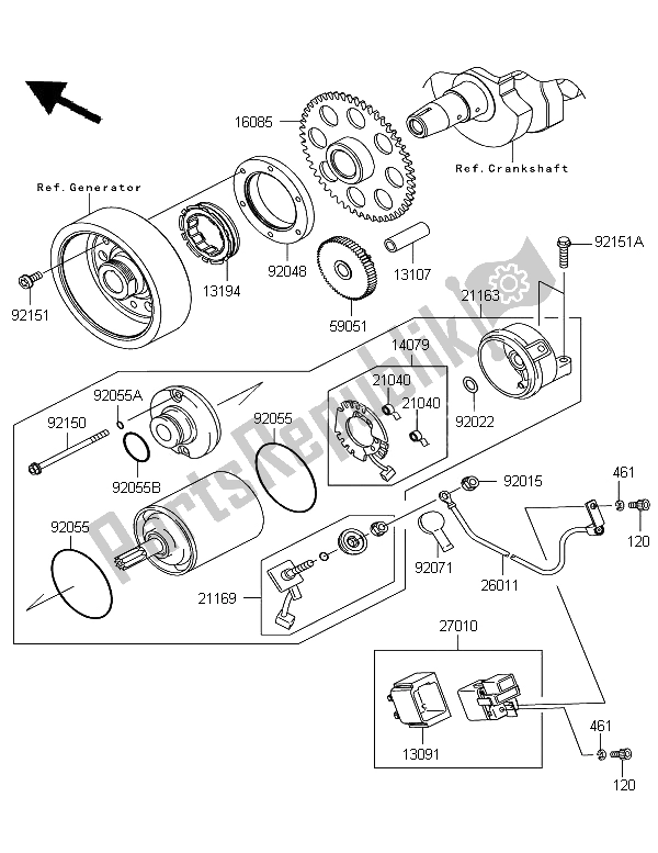 Todas las partes para Motor De Arranque de Kawasaki Z 750R ABS 2011