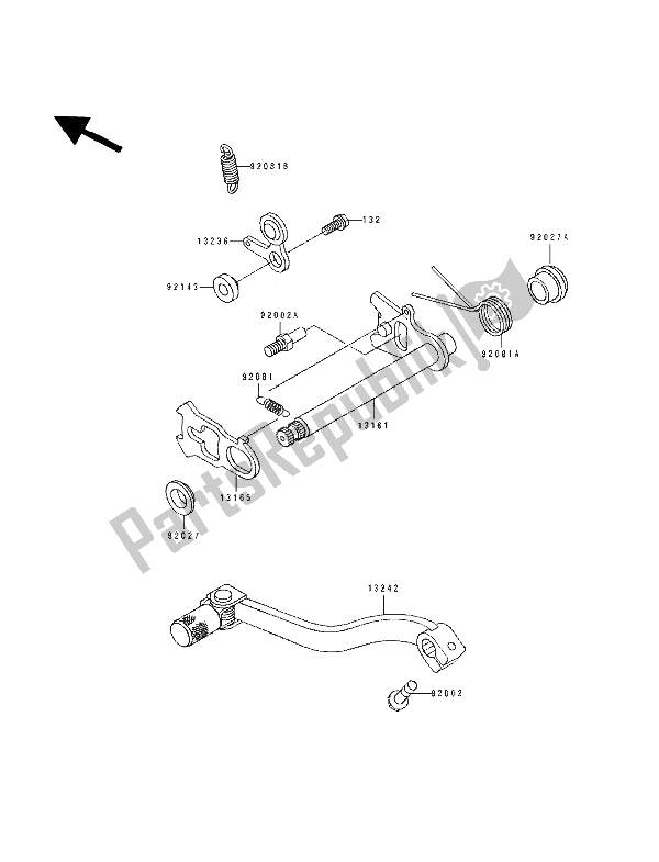 Toutes les pièces pour le Mécanisme De Changement De Vitesse du Kawasaki KX 80 SW LW 1991