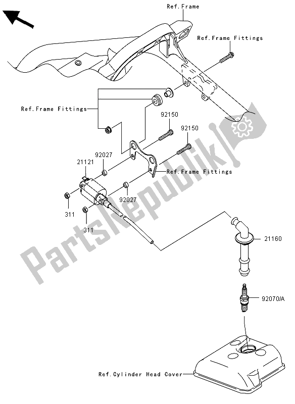 All parts for the Ignition System of the Kawasaki KFX 450R 2012