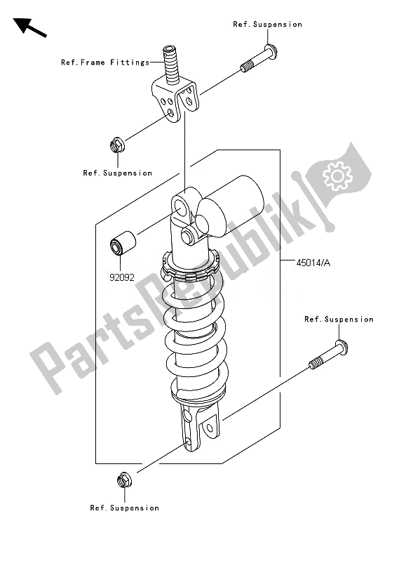 Tutte le parti per il Ammortizzatore del Kawasaki Ninja ZX 10R 1000 2010