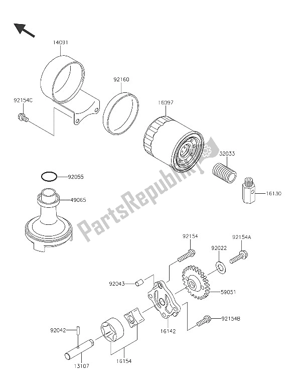 Tutte le parti per il Pompa Dell'olio del Kawasaki W 800 2016