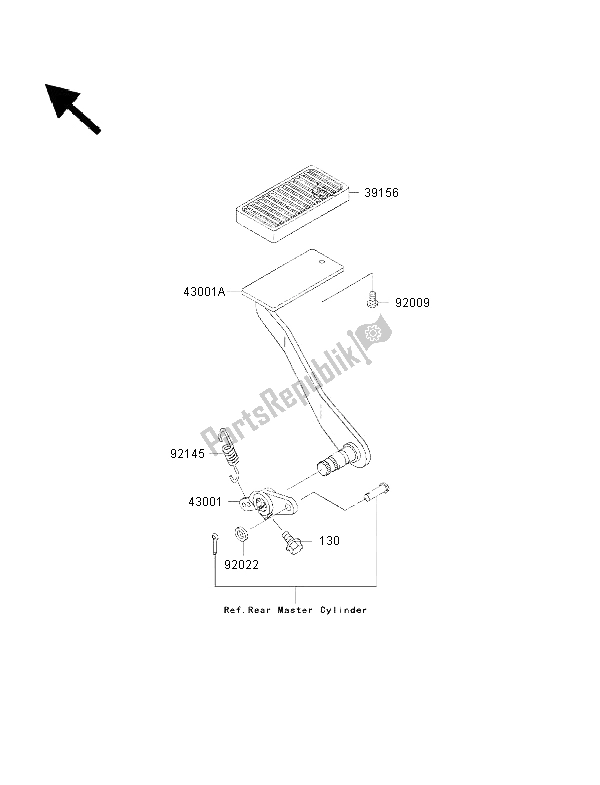 Tutte le parti per il Pedale Del Freno del Kawasaki VN 1500 Classic FI 2002