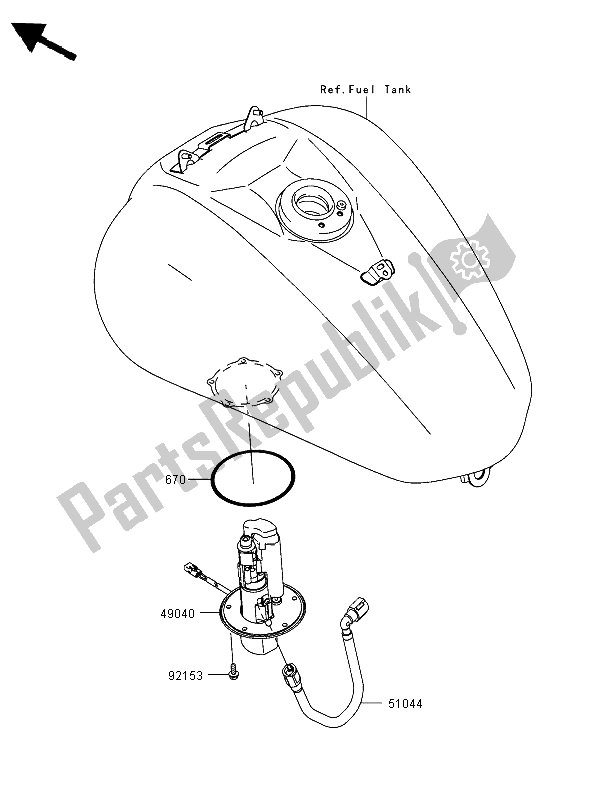 Toutes les pièces pour le Pompe à Essence du Kawasaki VN 2000 2006