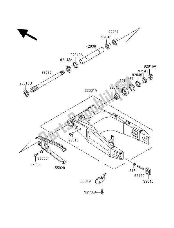 Todas as partes de Braço Oscilante do Kawasaki Ninja ZX 7R 750 1997