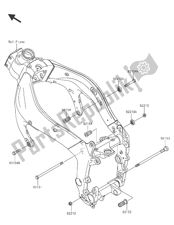 Alle onderdelen voor de Motorsteun van de Kawasaki Ninja ZX 6R 600 2016