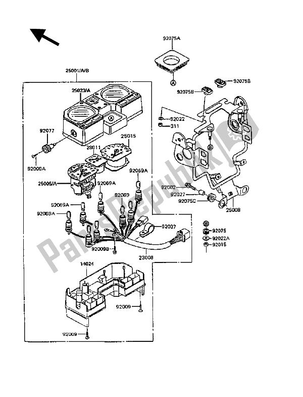 Wszystkie części do Metr (y) Kawasaki KLR 600 1989