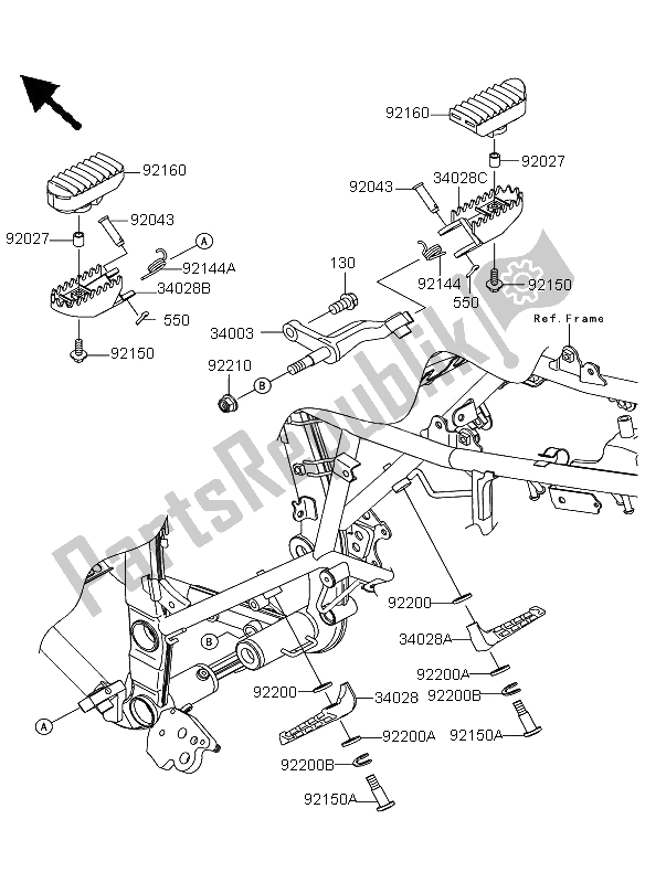 Todas las partes para Reposapiés de Kawasaki KLX 250 2011