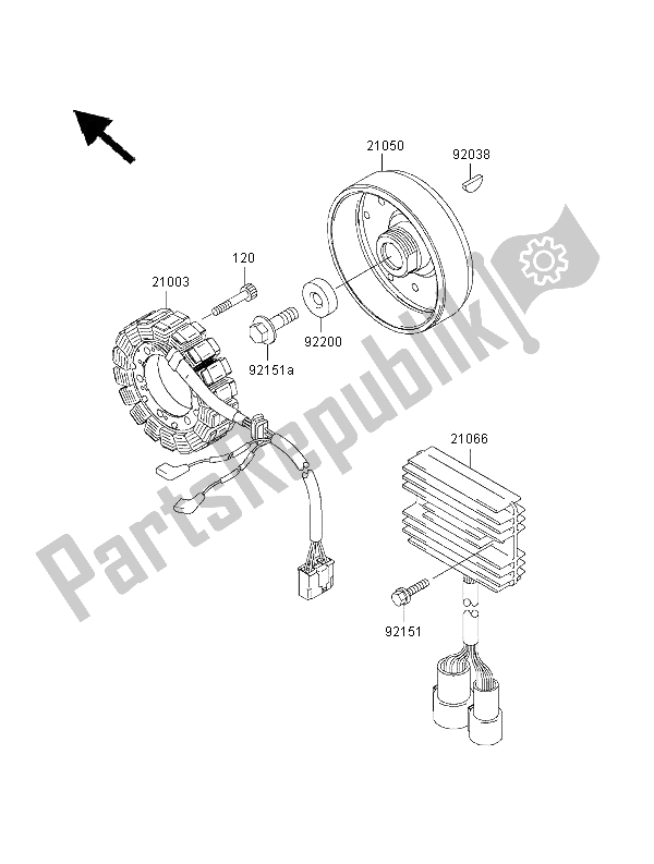 Tutte le parti per il Generatore del Kawasaki Ninja ZX 9R 900 2000